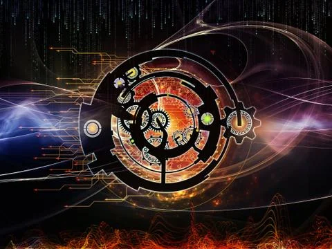 Paradigm of Digital Processing Illustrazione stock