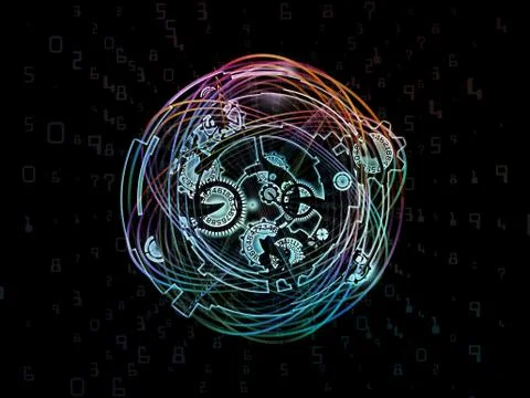 Paradigm of Digital Processing Illustrazione stock