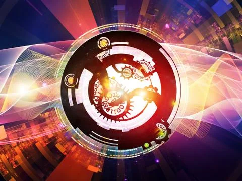 Paradigm of Digital Processing Stock Illustration