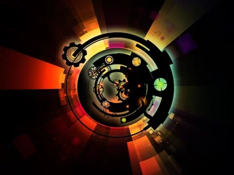 Paradigm of Digital Processing Illustrazione stock