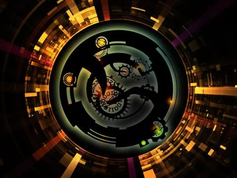 Paradigm of Digital Processing Illustrazione stock