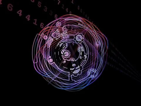 Paradigm of Digital Processing Illustrazione stock