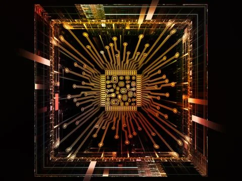 Paradigm of Digital Processor Stock Illustration