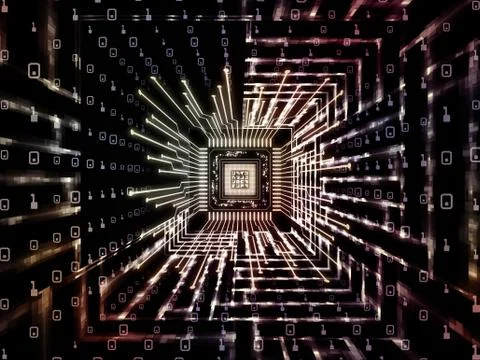 Paradigm of Digital Processor Stock Illustration