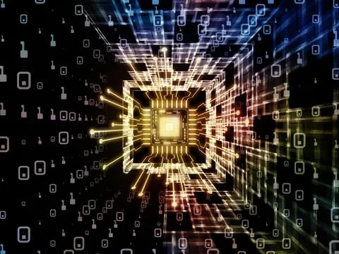 Paradigm of Digital Processor Stock Illustration