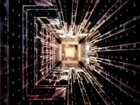 Paradigm of Digital Processor Stock Illustration