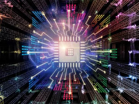 Paradigm of Digital Processor Stock Illustration