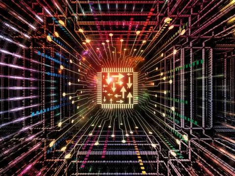 Paradigm of Digital Processor Stock Illustration