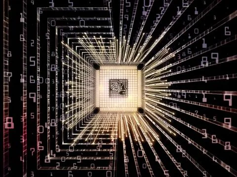 Paradigm of Digital Processor Illustrazione stock