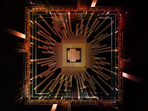 Paradigm of Digital Processor Illustrazione stock