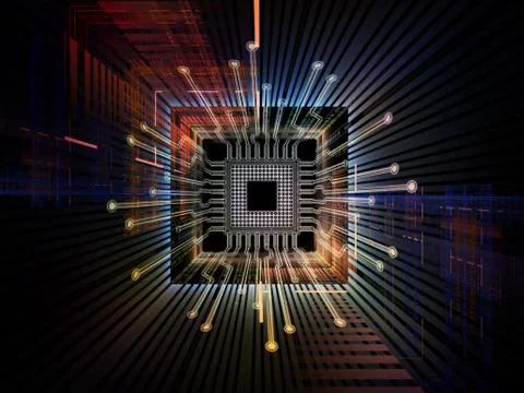 Paradigm of Digital Processor Stock Illustration