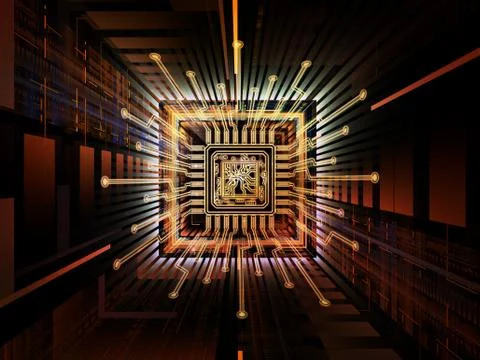 Paradigm of Digital Processor Illustrazione stock