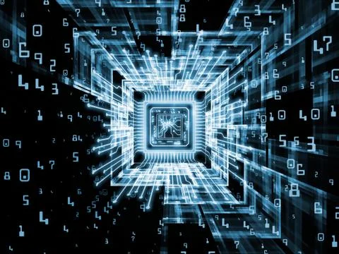 Paradigm of Digital Processor Illustrazione stock