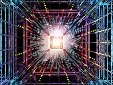 Paradigm of Digital Processor Stock Illustration