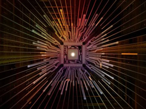 Paradigm of Digital Processor Illustrazione stock