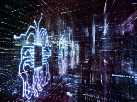 Paradigm of Digital World Stock Illustration