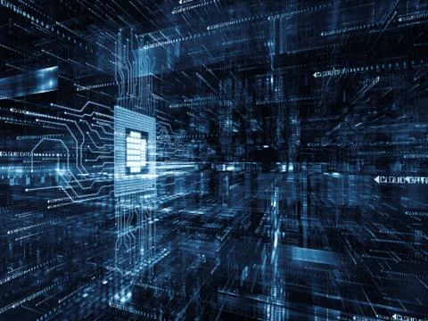 Paradigm of Digital World Illustrazione stock