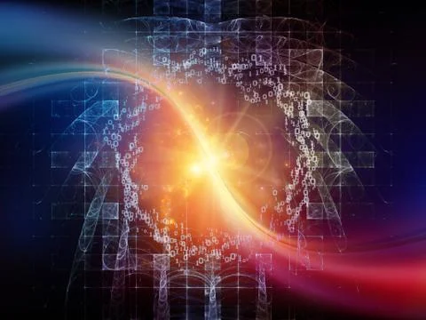 Paradigm of Digital World Illustrazione stock