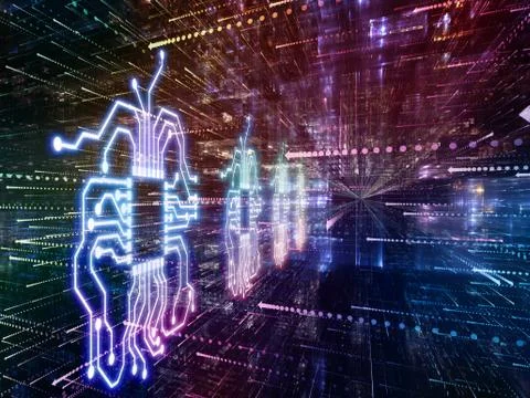 Paradigm of Digital World Stock Illustration