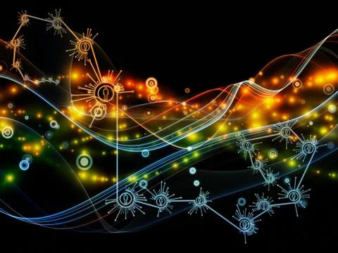 Paradigm of Dynamic Network 스톡 일러스트