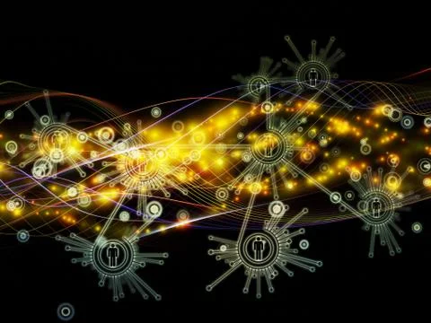 Paradigm of Dynamic Network Stock Illustration