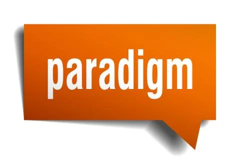 Paradigm orange 3d speech bubble Stock-Illustration