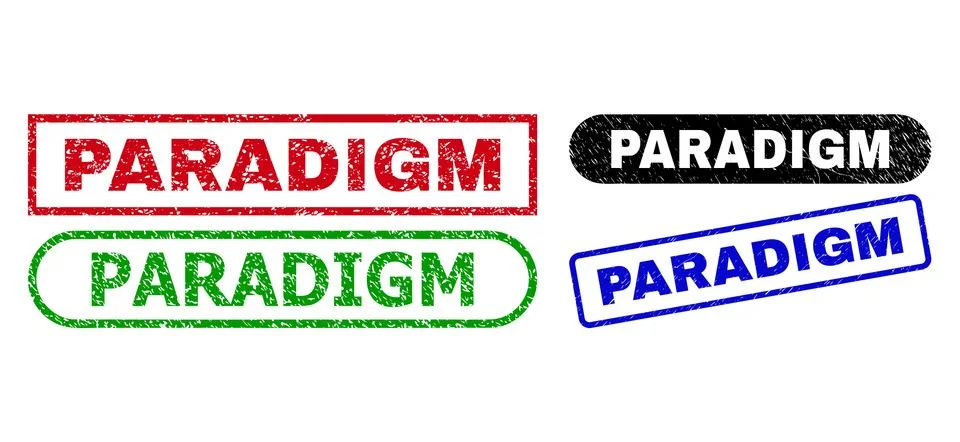 PARADIGM Rectangle Watermarks with Unclean Texture Stock Illustration