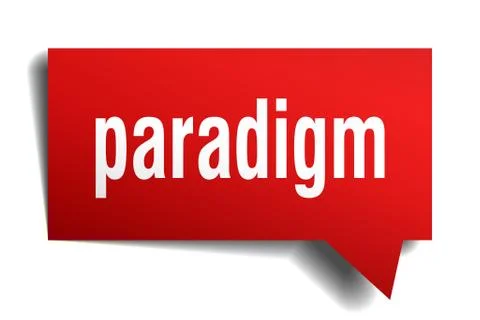Paradigm red 3d speech bubble Stock-Illustration