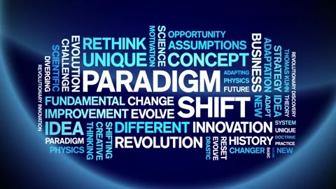 Paradigm Shift animated word cloud,animation kinetic typography seamless loop. Stock Footage 249016993