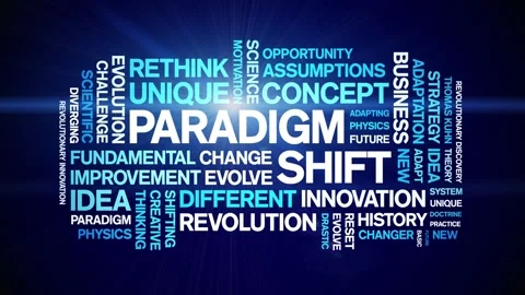 Paradigm Shift animated word cloud,animation kinetic typography seamless loop. Stock Footage 249017276