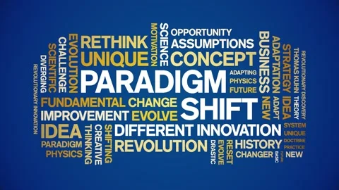 Paradigm Shift animated word cloud,animation kinetic typography seamless loop. Stock Footage 249018734