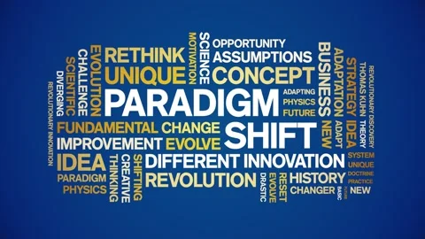 Paradigm Shift animated word cloud,animation kinetic typography seamless loop. Stock Footage 249018798
