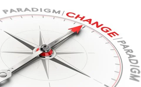Paradigm shift, disruptive change in technology or science Stock Photos