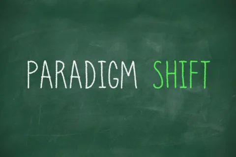 Paradigm shift handwritten on blackboard 스톡 일러스트