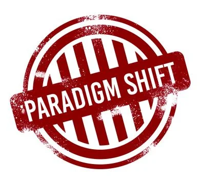 Paradigm shift, red grunge button, stamp イラスト素材