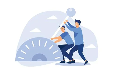 Paradigm shift technology to new business level, control or shifting speed fo Stock Illustration