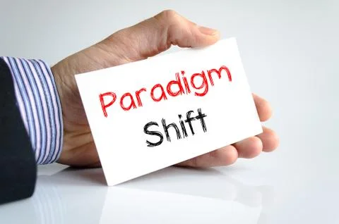 Paradigm shift text concept Stock Photos