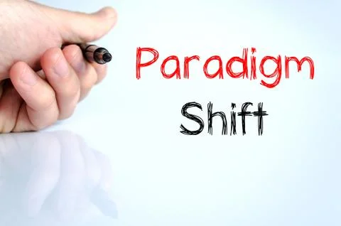 Paradigm shift text concept Stock Photos