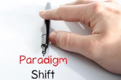 Paradigm shift text concept Stock Photos
