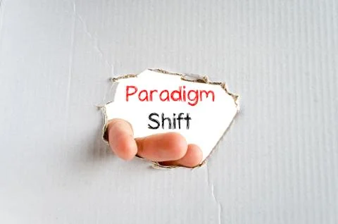 Paradigm shift text concept Stock Photos