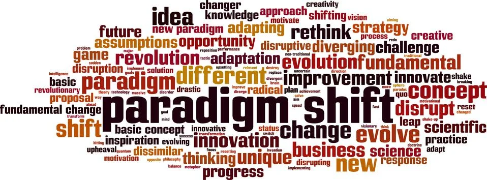 Paradigm shift word cloud 스톡 일러스트