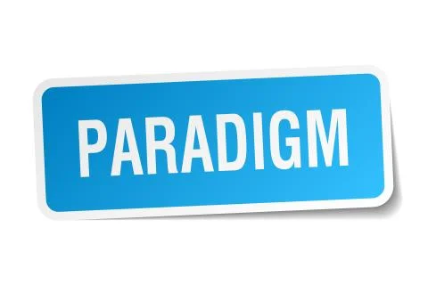 Paradigm square sticker on white Illustrazione stock