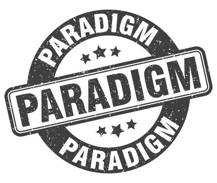 Paradigm stamp. paradigm label. round grunge sign Illustrazione stock