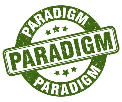 Paradigm stamp. paradigm label. round grunge sign Illustrazione stock