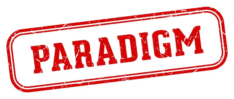 Paradigm stamp. paradigm rectangular stamp on white background Stock Illustration