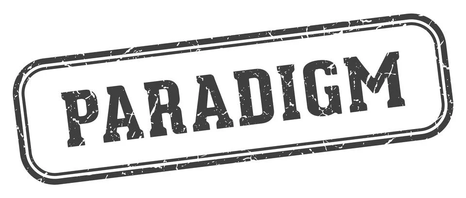 Paradigm stamp. paradigm rectangular stamp on white background Stock Illustration