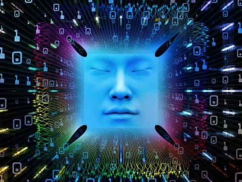 Paradigm of Super Human AI Stock Illustration