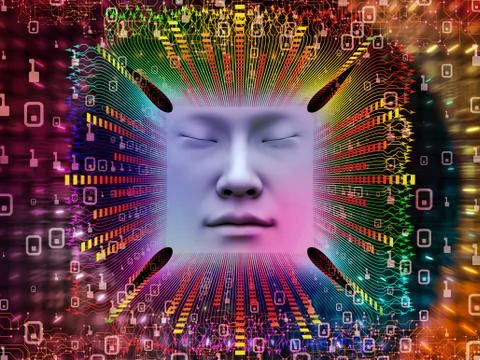 Paradigm of Super Human AI Stock Illustration