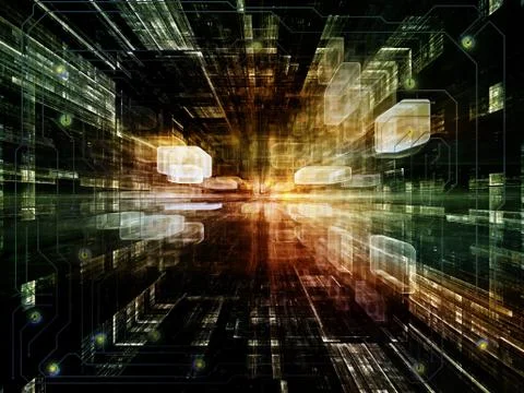 Paradigm of Virtual Space Stock Illustration