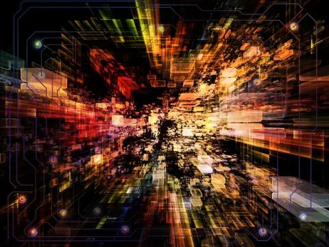 Paradigm of Virtual Space Illustrazione stock